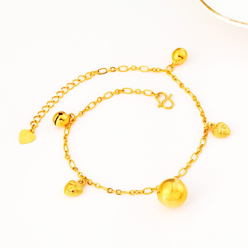 Clover 24K Gold Anklets for Women Adjustable Anklet Bracelet on Leg Foot Beach Body Chain Accessories Jewelry: USA0001-7