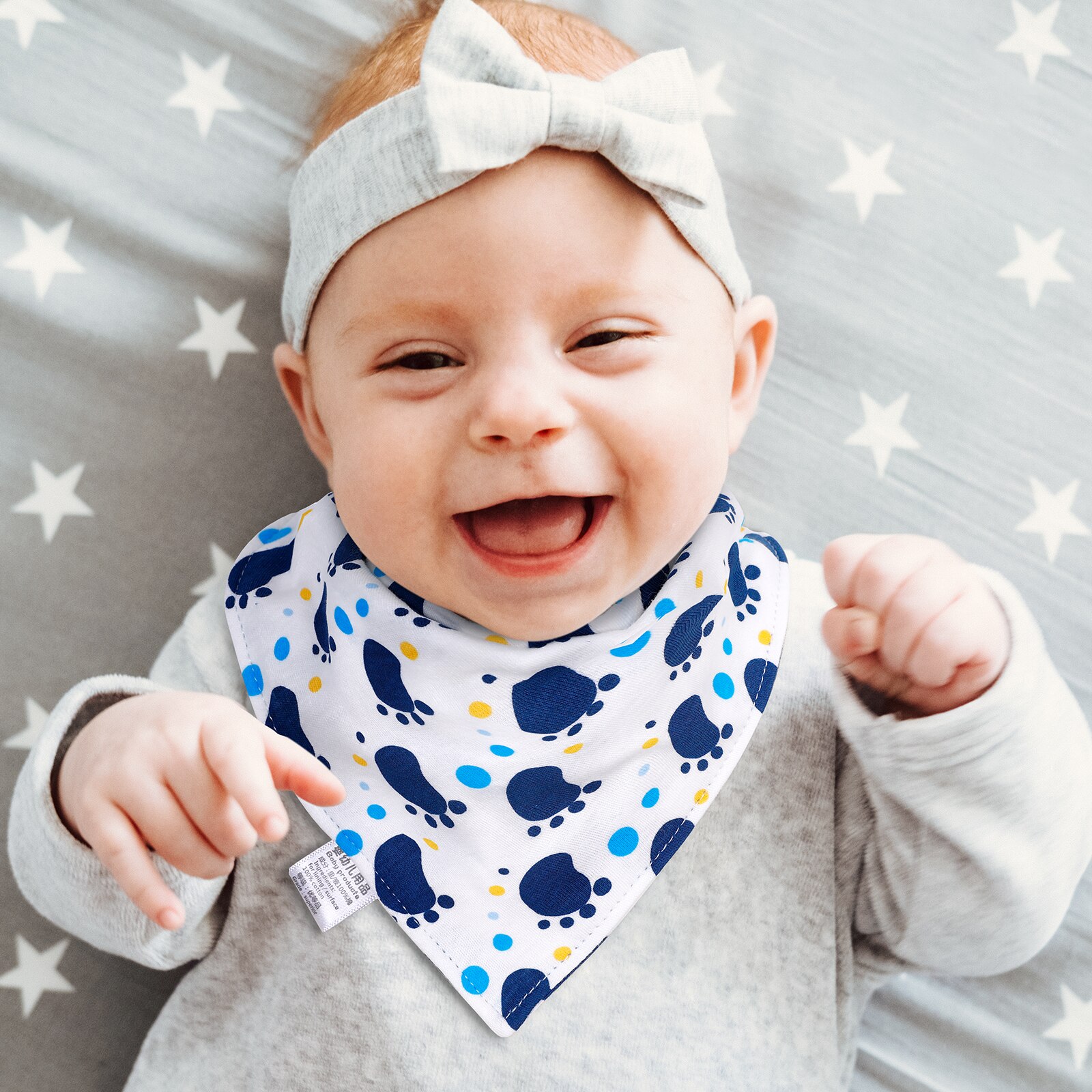 3Pcs Slabbers 100% Biologisch Katoen Slabbetjes Driehoek Burp Doek Cartoon Speeksel Handdoek Babyvoeding Slabbetjes Zachte Absorberende Jongens meisje Slabbetjes