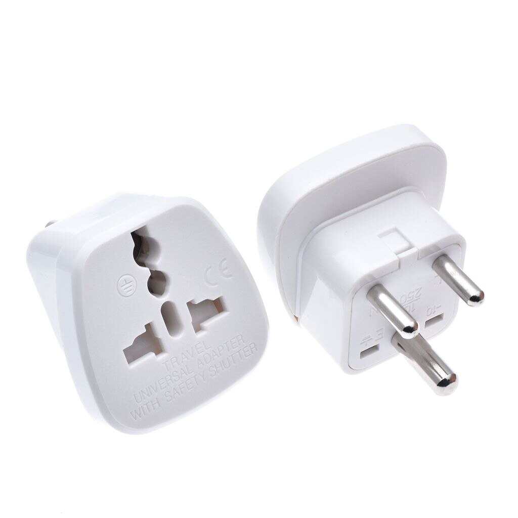 IEC Type D UK/AU/US/EU to Small South Africa Power Plug Converter Adaptor India Nepal Sri Lanka Tourism converter safety door: SS-010-W / SSI-010-W