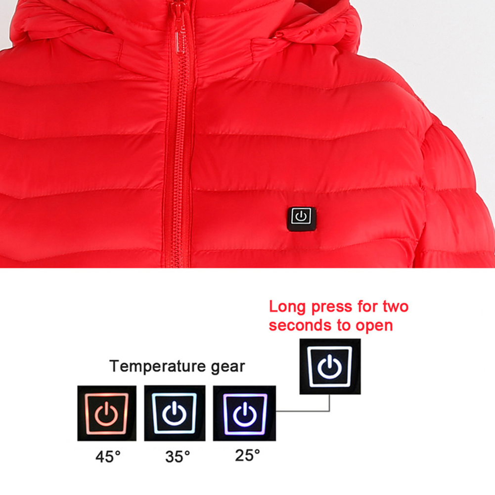 Mannen Vrouwen Outdoor Jas Verwarmde Jassen Vest Jas Usb Elektrische Lange Mouwen Verwarming Hooded Jassen Warm Winter Thermische Kleding