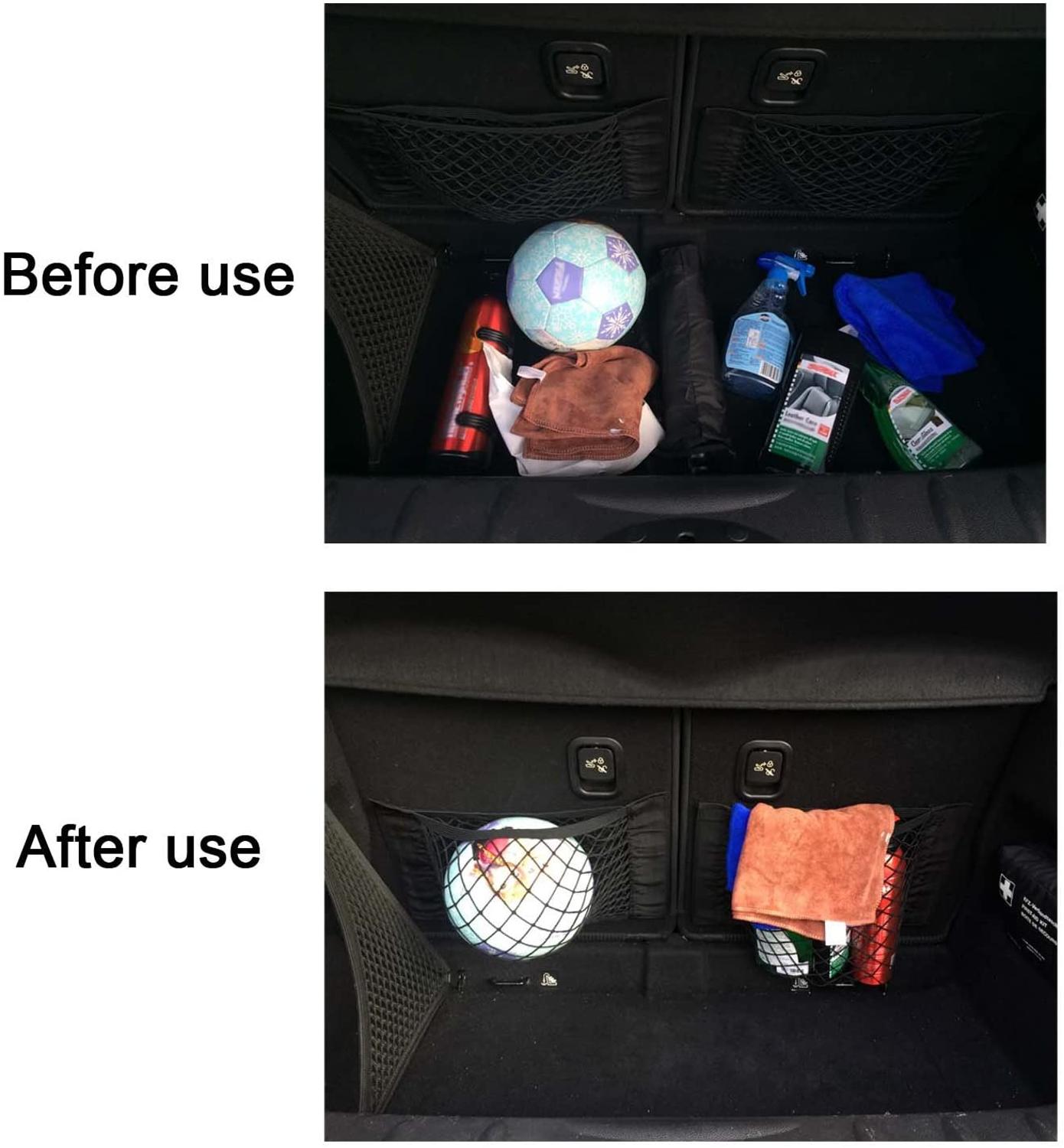 Malla para sujetar carga Universal, Red de Almacenamiento de coche de Velcro, pegatina de pared, red de almacenamiento para maletero de coche, organizadores para coche y camión