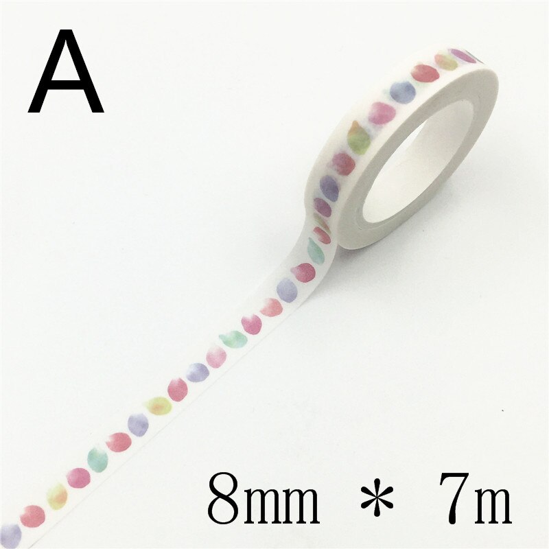 Autocollant amour et feuilles pour scrapbooking, étiquette scrapbooking, ruban de masquage décoratif, matériel en papier, Album Photo Escolar, Washi, Diy bricolage, 7m * 8mm: A