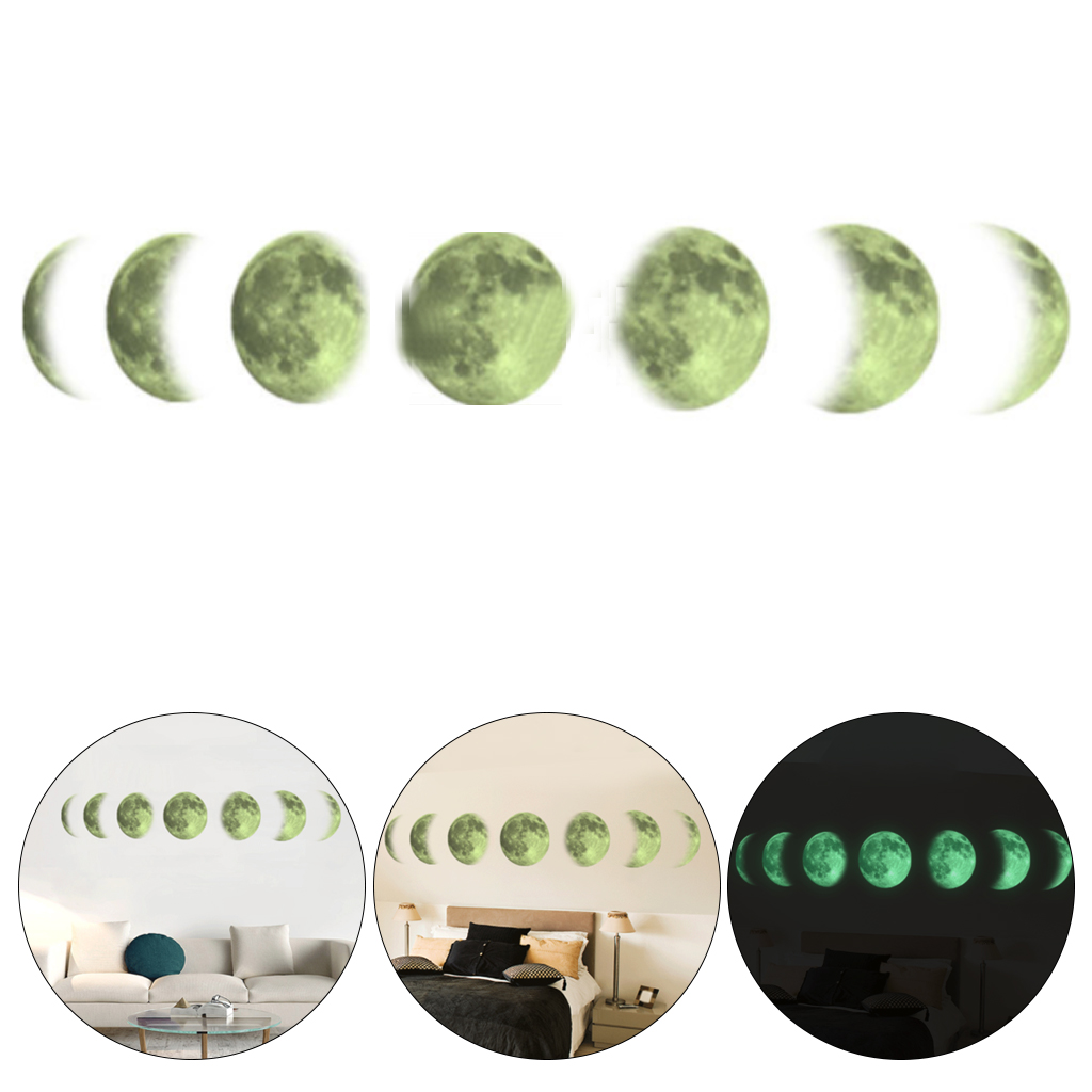 Lunar Eclipse Fluorescent Wall Sticker Glow In The Dark Sticker Removable Wall Paper Decor For Home Room Nursery Bedroom