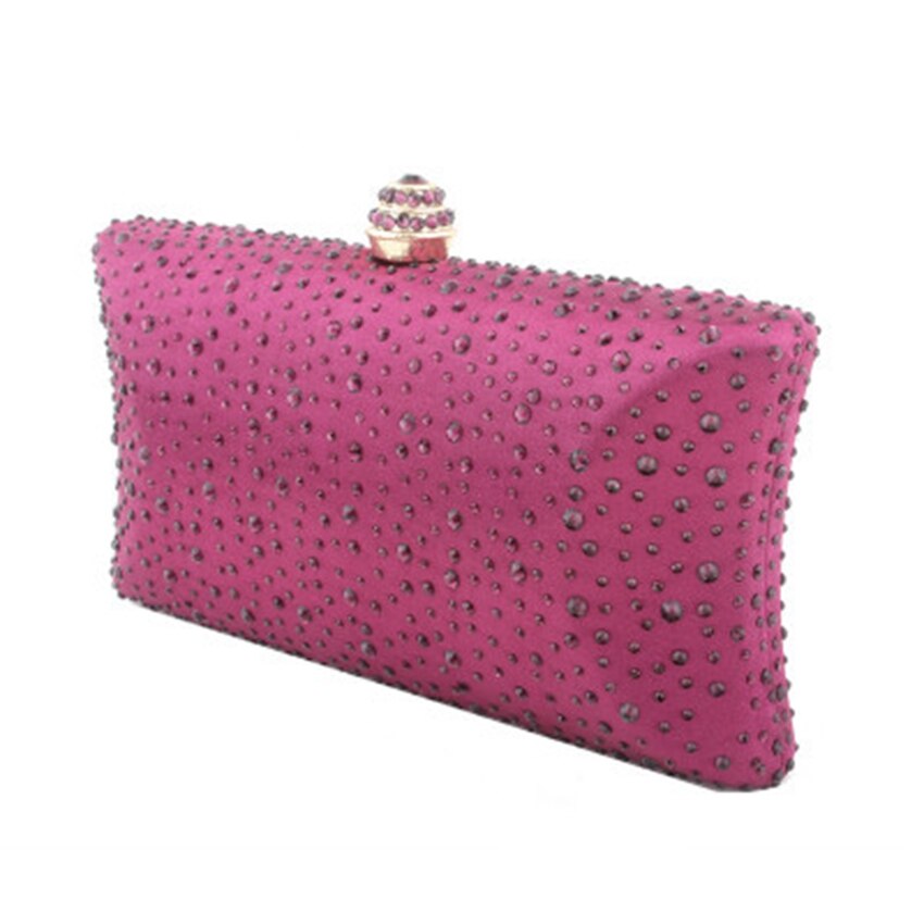 diner clutch bag hoogwaardige diamant handtassen Europese en Amerikaanse stijl een schouder banket tas bruid knoop bruiloft packag: mei hong