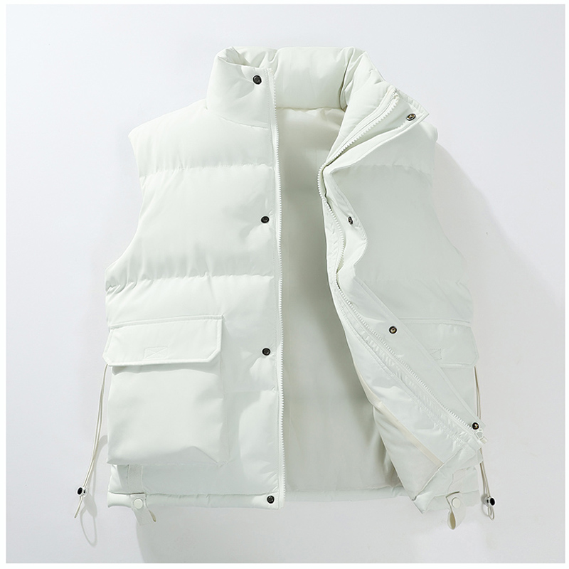 Colete masculino de outono e inverno, elegante e moderno, moderno, de alta qualidade, colete quente estilo colete, jaqueta esportiva sem mangas: L / BRANCO