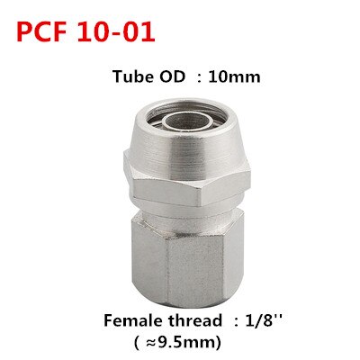 1PCS Internal Thread Straight Through Copper Material Pneumatic Screw PCF Quick Connectors Fitting Gas Hose One Touch Push Into: 10-01