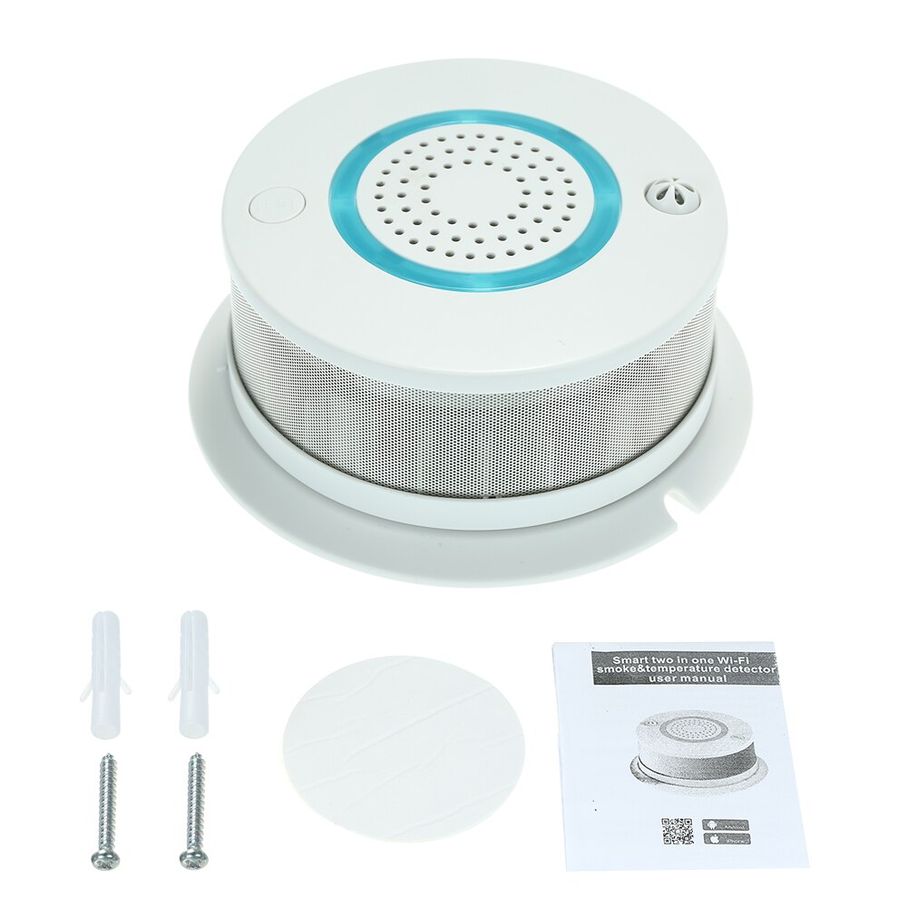 WIFI APP Fire Smoke Temperature Sensor Smart Wireless Smoke Temperature Detector Alarm APP Remote Control PA-438W