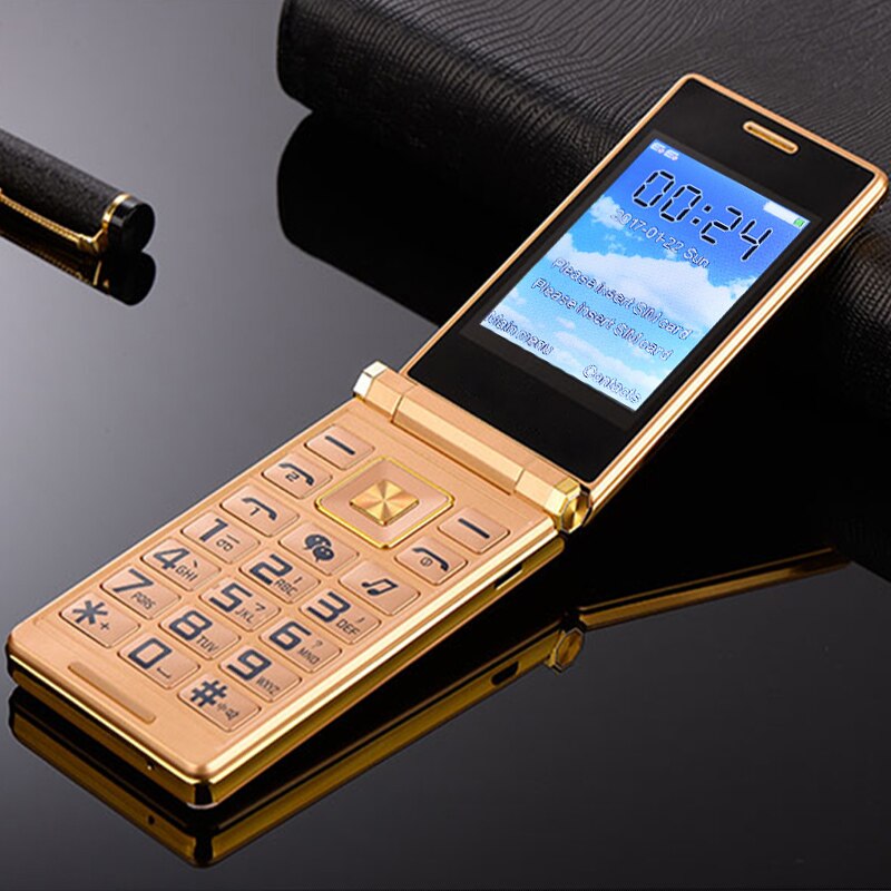 Teléfono Móvil para personas mayores pantalla táctil de 3,0 pulgadas, teléfono móvil con tapa, pantalla Dual, Tarjeta SIM Dual, esfera de velocidad, Bluetooth 2,0, tecla grande