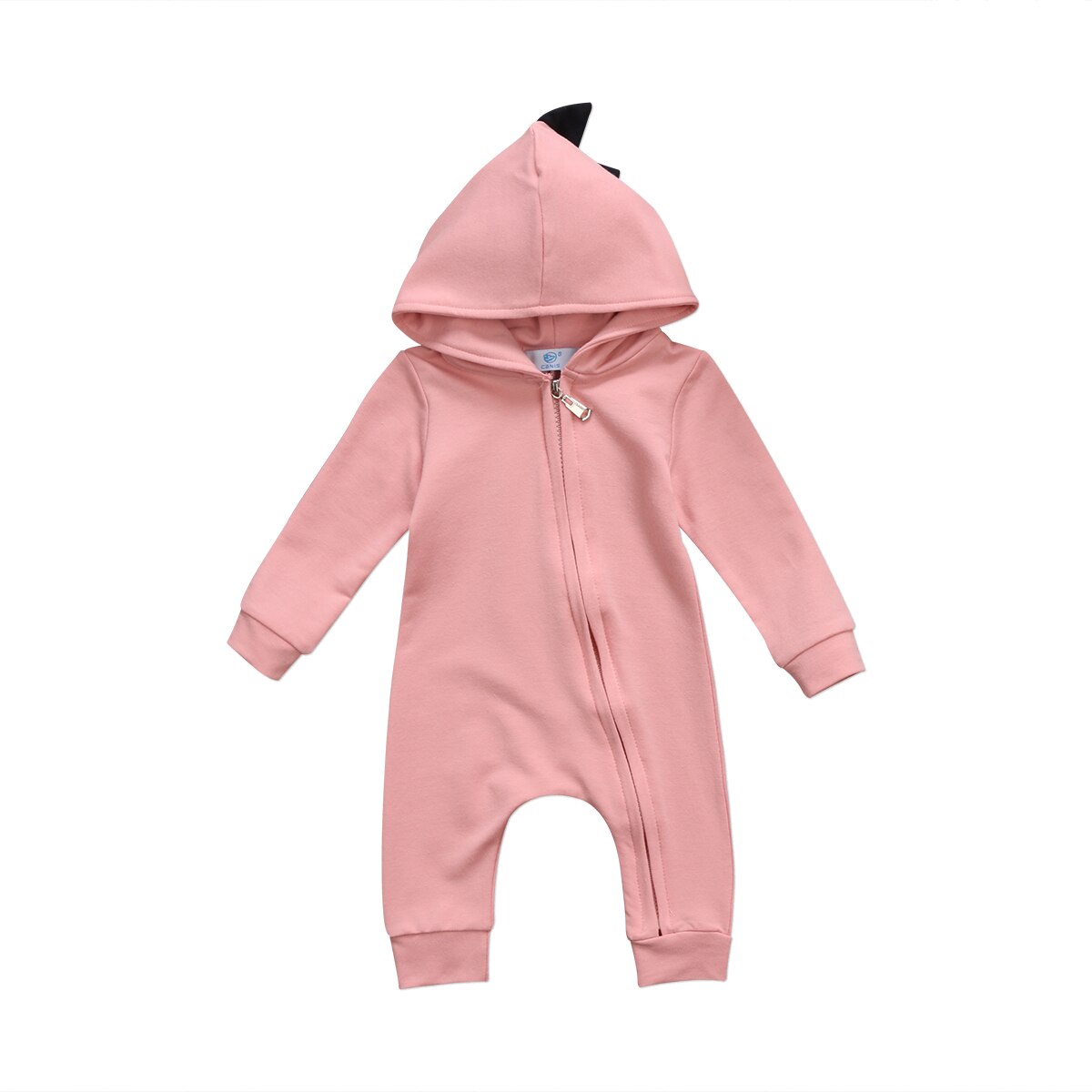 baby gutt pike 3d dinosaur drakt fast rosa grå romper varm vår høst bomull romper playsuit klær: Rosa / 18m