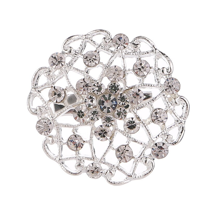 Lnrrabc Mode Vrouwen Zilverachtige Kleur Bloem Vormen Kristallen Imitatie Parel Broche Pin Sieraden Pins Broches De Strass Luxo