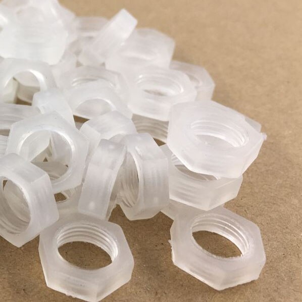 50pcs/Lot Metric Nut M10 Plastic Hexagon Nut Screw Nut: Light Green