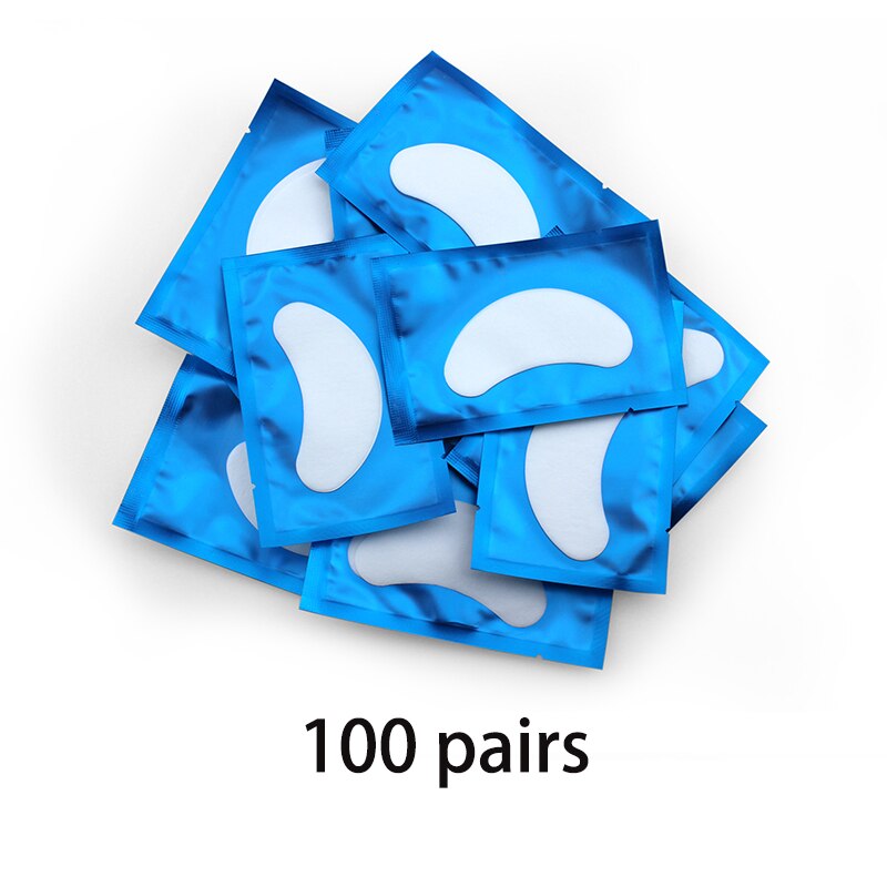 Autocollants d&#39;extension de cils, 50/100 paires, tampon sous les yeux, Patch de papier pour Extension de cils, Patch de Gel: 100 pairs Blue