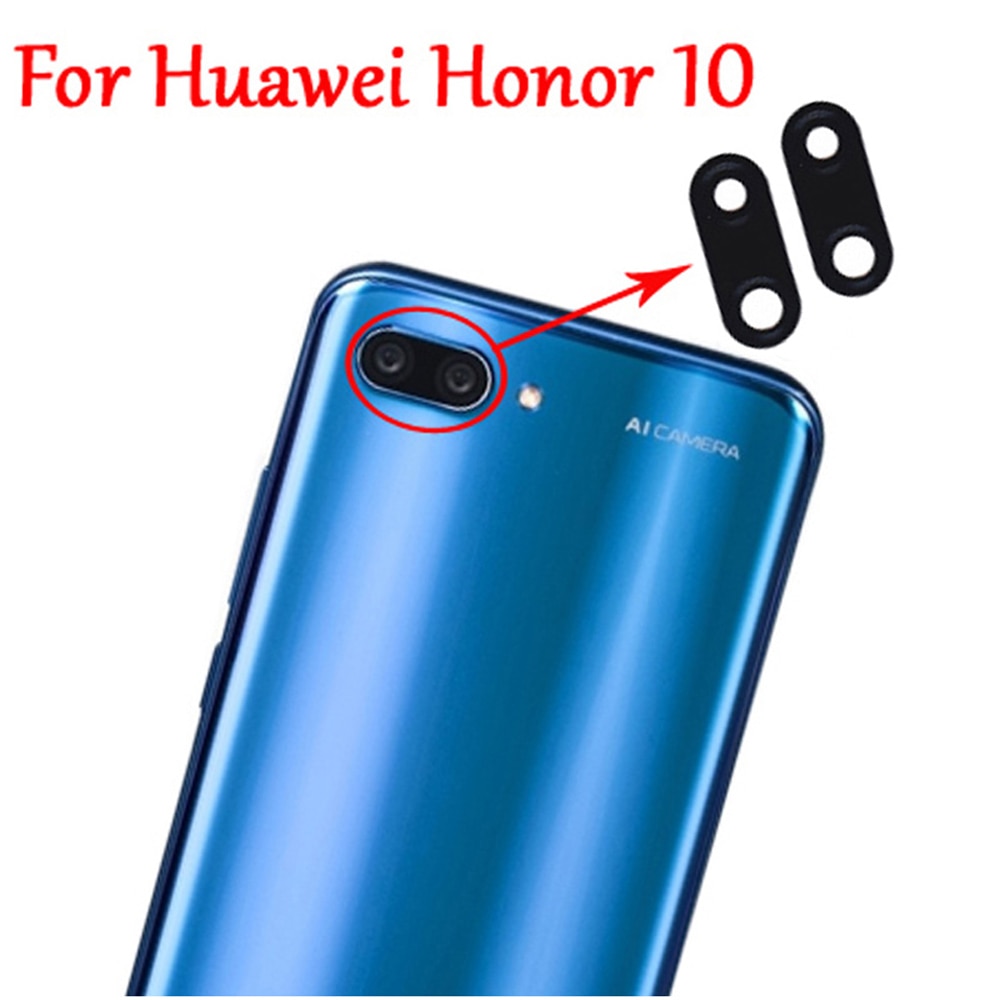 2PC 100% Originele Rear Back Camera Glas Lens Cover met Lijm Voor Huawei Honor 10 Snel