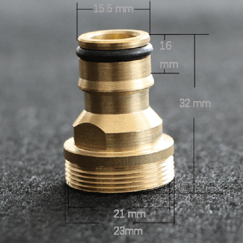 Brass Hose Tap Connector 23mm Threaded Garden Water Extenders Hose Tap Adapters Universal Fitting Faucet Kitchen Pipe Adapt K5Q7