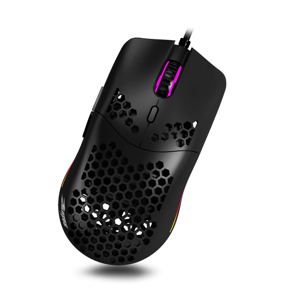ZELOTES C-7 USB Wired Mouse RGB Gaming Mouse 16000DPI Computer Game Mice Hollowed-out Honeycomb for PC Laptop