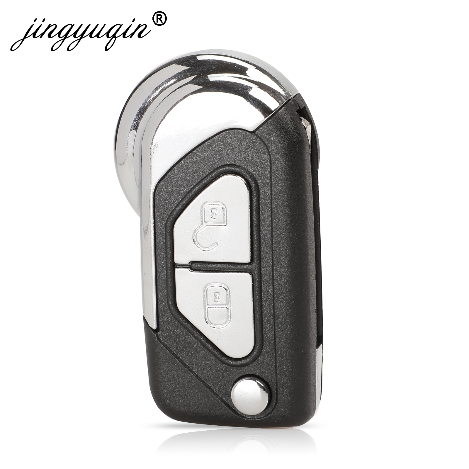Jingyuqin Flip Afstandsbediening Sleutelhanger Case Shell Voor Citroen DS3 Voor Puegeot 2/3 Knoppen Ongesneden VA2 Sleutelblad Behuizing Cover
