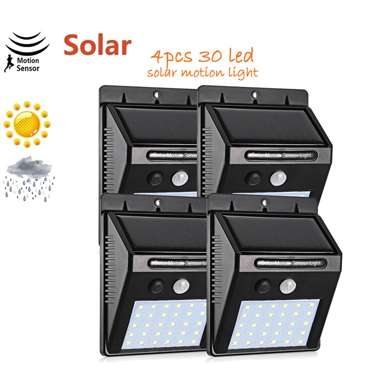 1-4PCS Super Bright Solar Lights LED Solar Power Outdoor Motion Sensor Light,LED on Both Side Waterproof for Deck,Yard,Garden,Pa