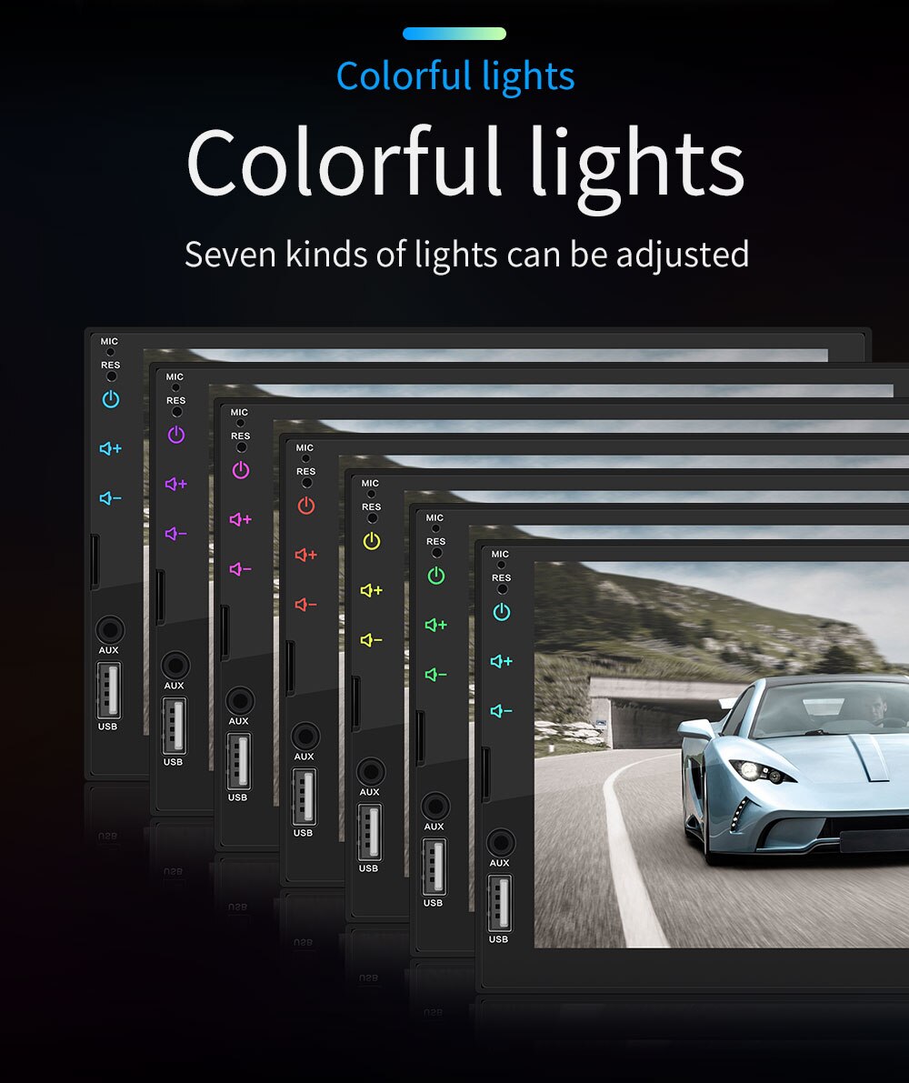 7 inch Full Capacitive touch screen Car Stereo MP5 Player FM Radio BT 4.0 USB AUX Multimedia Stereo Video Player