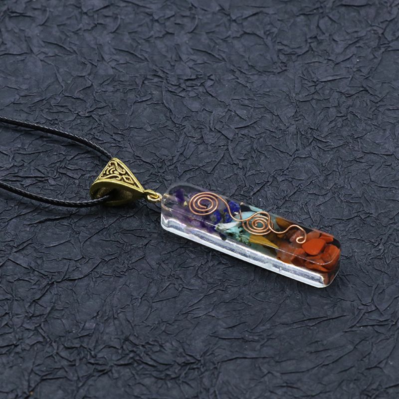 Merkaba 7 Chakra Pietre di Cristallo Orgone Ciondolo Generatore di Energia Accumulatore Orgonite Esagonale Chakra Del Pendente Della Collana Unisex: B