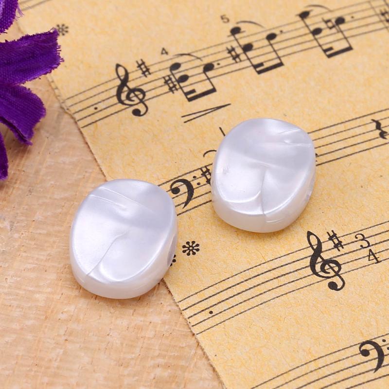 6 Stks/partij Plastic Gitaar Stemsleutels Tuners Machine Heads Vervanging Knop Knoppen Kleine Ovale Witte Parel Gitaar Accessoires