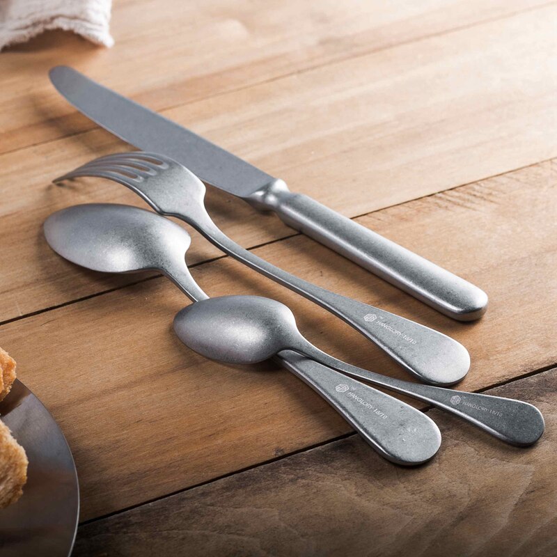 Antique Vintage Roma Flatware set stainless steel Cutlery Old English Style Vintage Thicken Dishwasher Safe HH ART