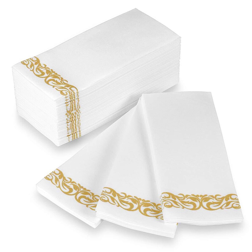 Servilletas desechables de papel, Decoración de mesa, para restaurante, hogar, 50 Uds.