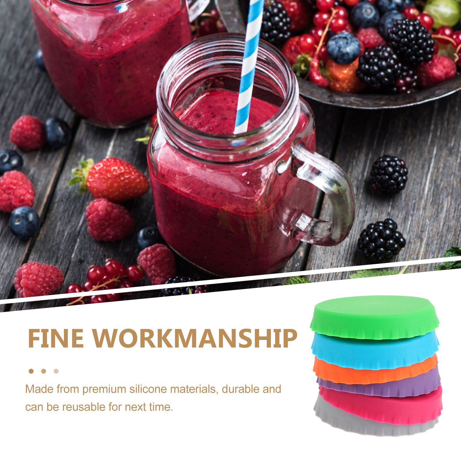 6pcs Soda Bottle Caps Silicone Food-grede Can Lid Protector Bottle Sealing Caps for Soda Beverage Cola