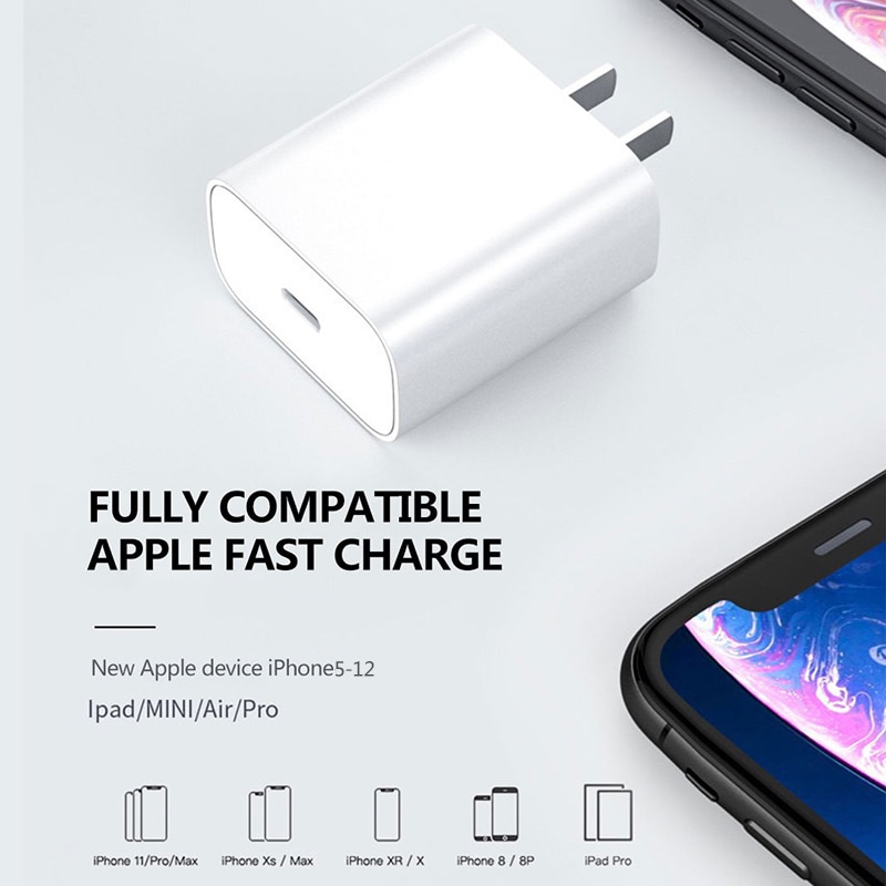 LISM 20W PD chargeur rapide pour iPhone 12 Pro USB C C2L adaptateur ue prise américaine chargeur de voyage QC3.0 pour IPhone 11 pour Samsung HUAWEI