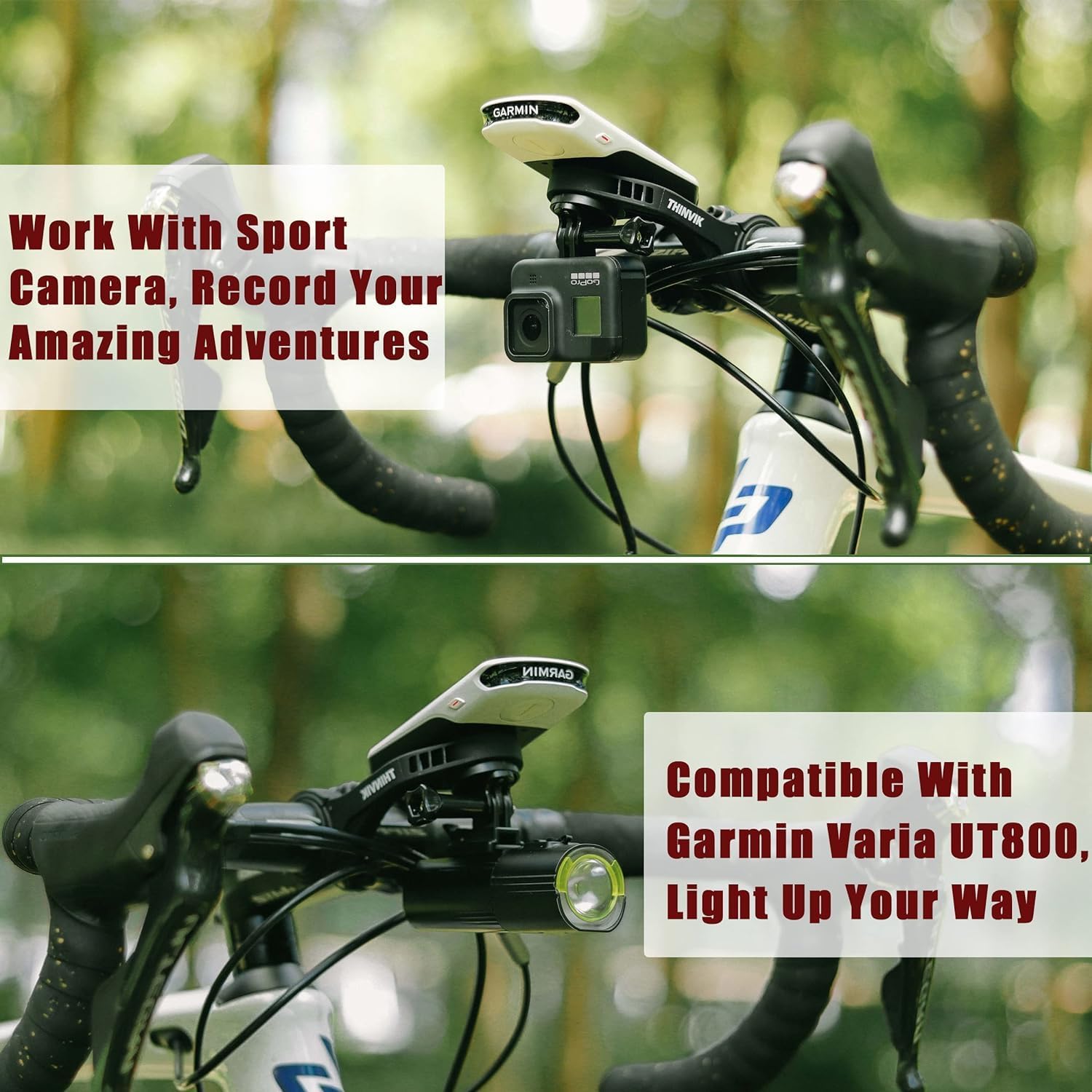 Saurka Bicycle Computer Mount for Garmin Edge 1040 1030 840 830 540 530 130 for 25.4 31.8 35mm Bike Handlebars