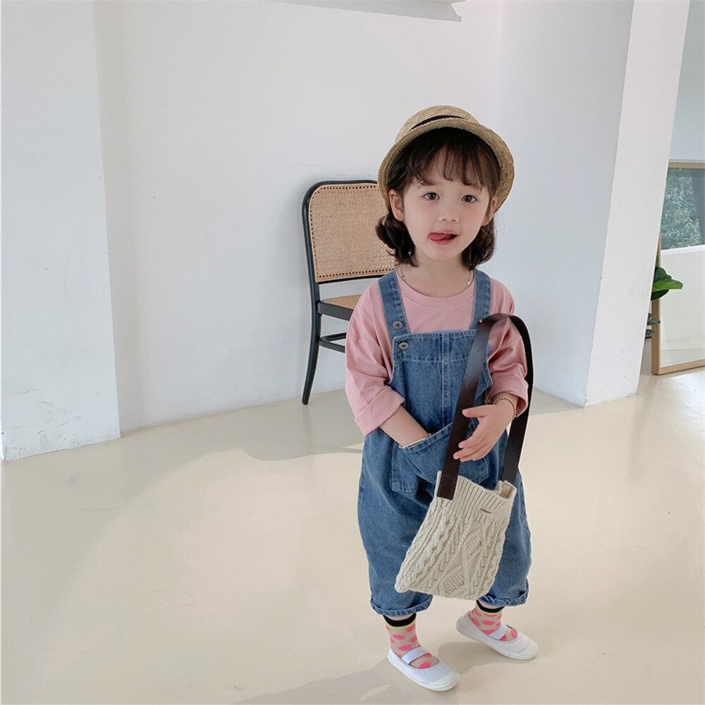 7254 pantaloni bretelle in Denim per bambini 2021 primavera e l'estate nuovi vestiti pantaloni per neonati pantaloni in cotone 1-7T per ragazze