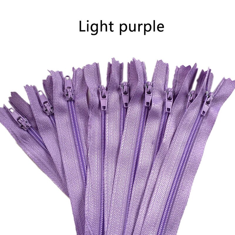 10 kpl 8 tuuman suljetut nylon vetoketjut räätälöity peitto craftter vetoketjut itse ompelemiseen kiinnitin vaatteiden ompelutarvikkeet: Vaaleanvioletti