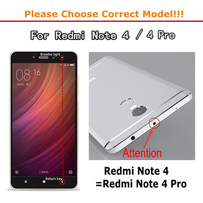 2PCS Tempered Glass For Xiaomi Mi6 Mi5 Mi5C Mi5S Mi 6 5 5C 5X 5S A1 4i Plus Case For Xiaomi Redmi 4 4A 4X Pro Note 4X 4 5A Cover: RedMi Note4