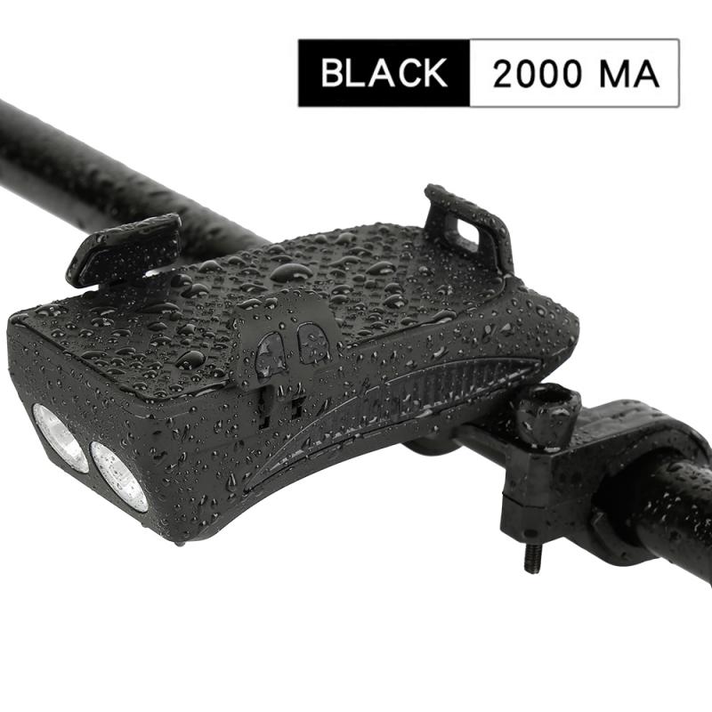 Uppladdningsbar usb led cykel strålkastare cykel strålkastare fram lampa horn hållare cykel horn cykel tillbehör: 1