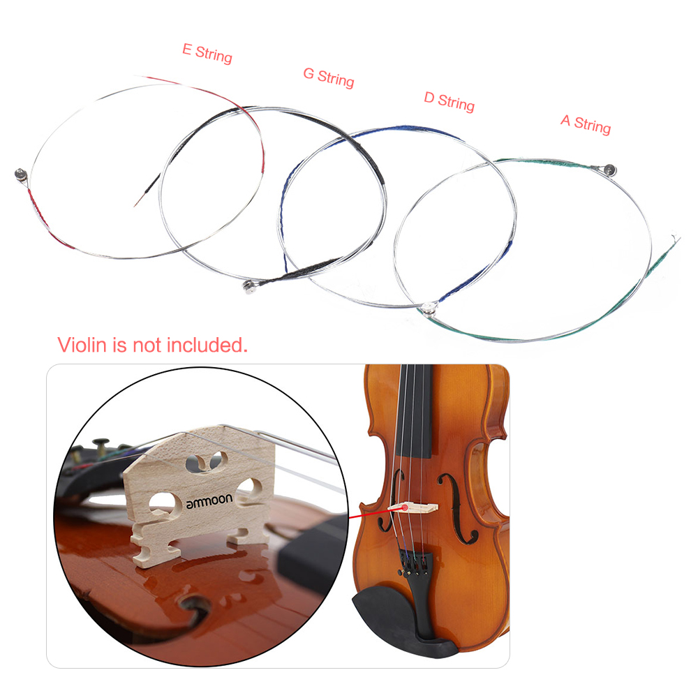 Ammoon Volledige Set Viool Snaren Maat 1/2 & 1/4 Vioolsnaren Stalen Snaren G D A En E strings
