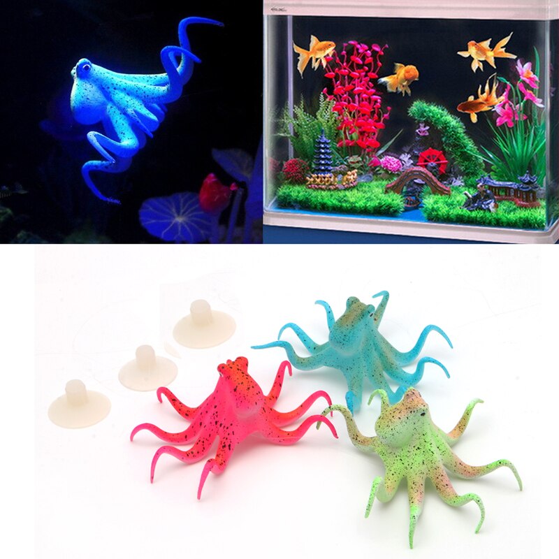 Akvarium landskabspleje nat fluorescerende simulation marine blæksprutte blæksprutte blæksprutte blæksprutte angelfish akvarium landskabspleje dekoratør