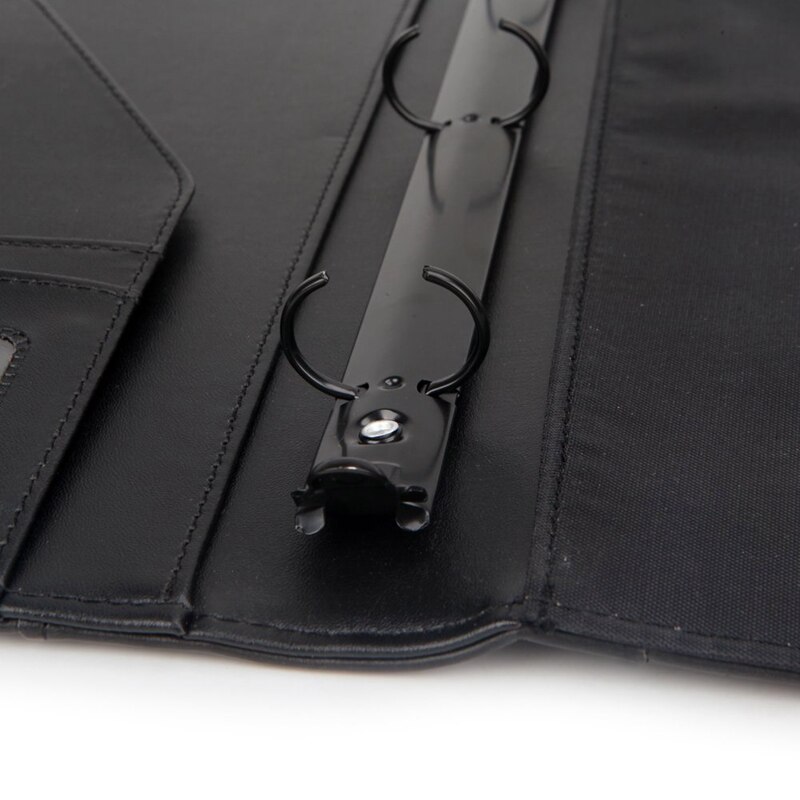 A4 Vegetarian Leather 3 Ring Portfolio Binder Business Binder Padfolio with Notebook Pad for Interview & Business