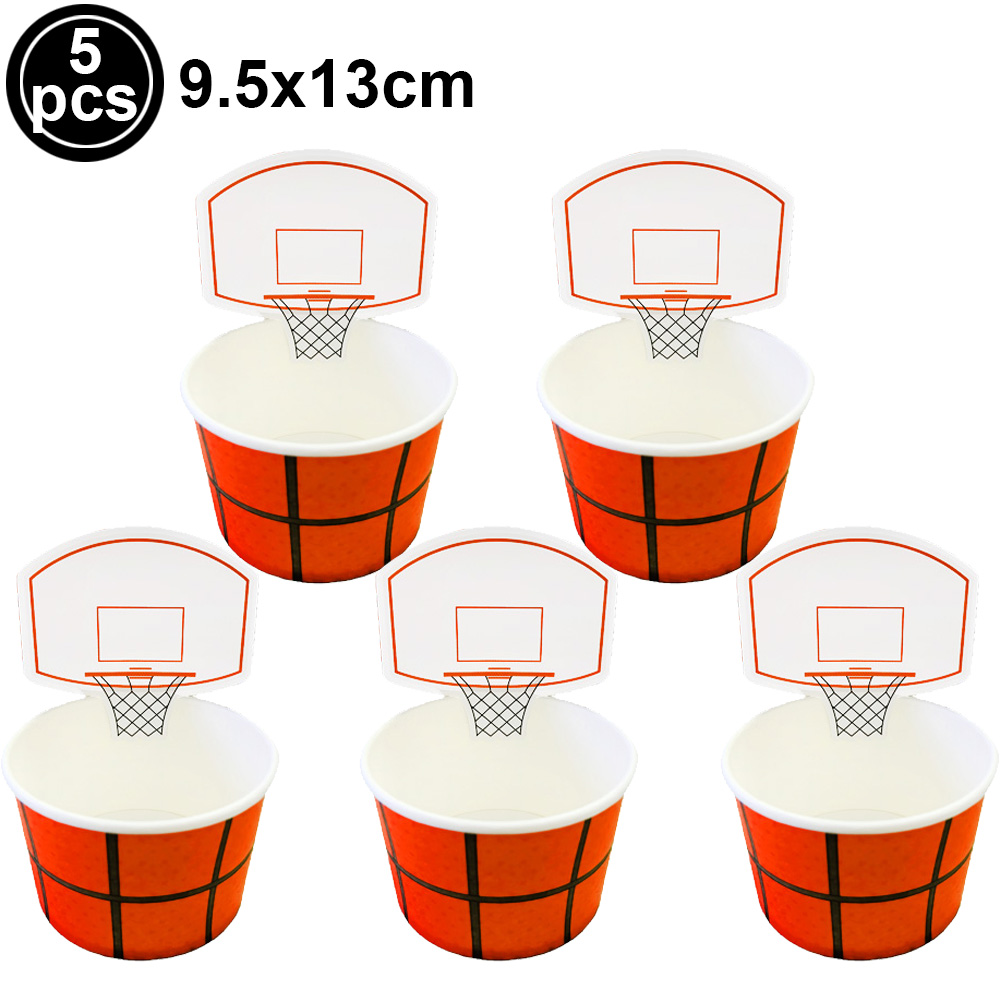 Suministros de de cumpleaños de baloncesto, recuerdos, pajitas de papel de baloncesto, adornos para magdalenas, llavero, caja de barco, decoración deportiva para de baloncesto: Caqui oscuro