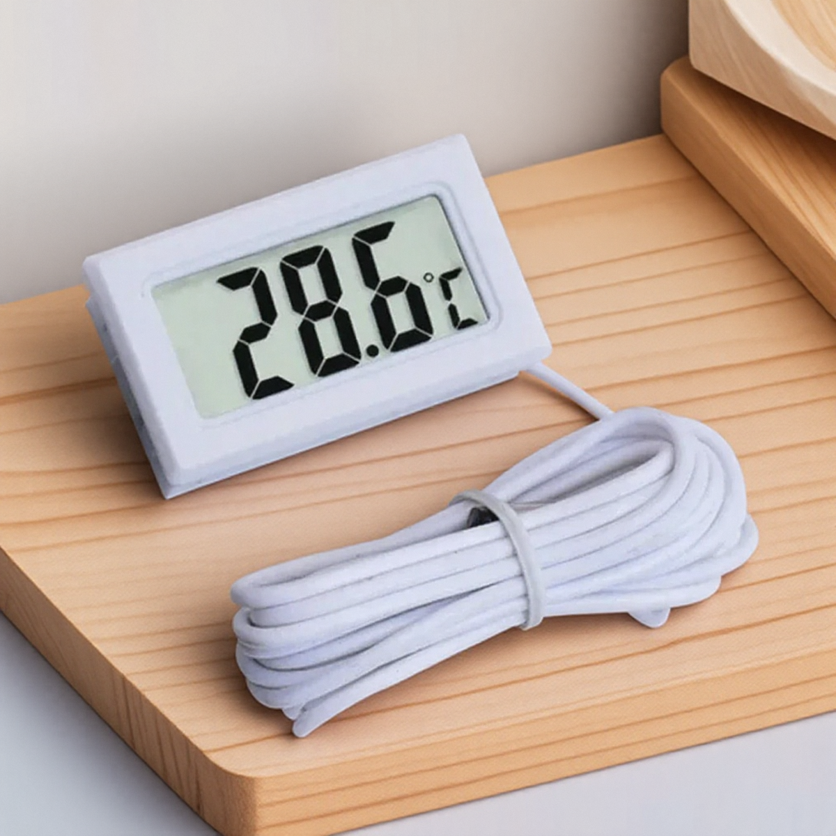 Termómetro Digital electrónico integrado, medidor de temperatura electrónico Digital para refrigerador, medidor de temperatura del agua con sonda: Negro