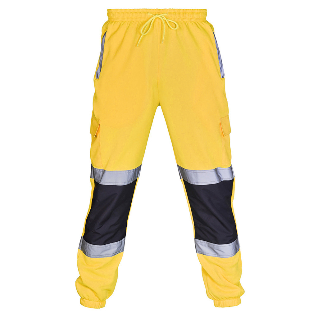 Ropa de trabajo informal de otoño para hombre, pantalones con banda en el tobillo con rayas reflectantes, novedad de 2023