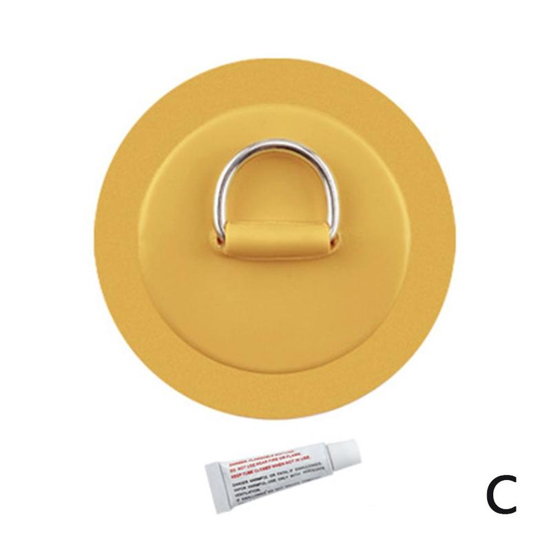 4.3inch 11cm Stainless Steel D Ring Pad/Patch With Glue for PVC Inflatable Boat Raft Dinghy Canoe Kayak Surfboard SUP Tie: C
