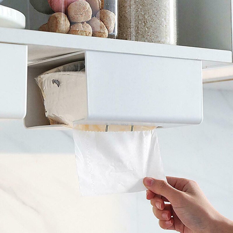 Toilet Kitchen Tissue Box Paper Holder Portable Wall Mounted Storage Organizer Case J99Store
