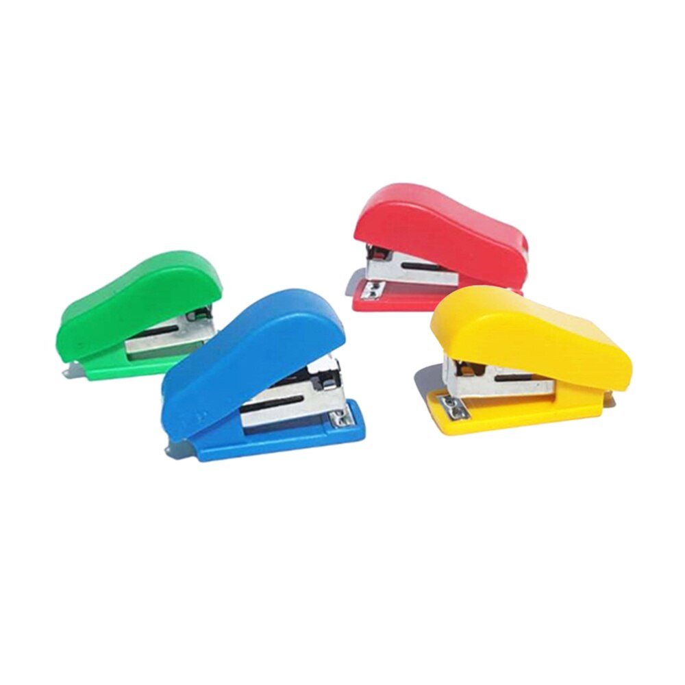 4pcs Staplers with Staple Hand Press Cartoon Desktop Mini Stapler for Kids Students Children