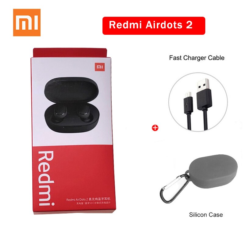 Xiaomi-auriculares Redmi Airdots 2 TWS, inalámbricos por Bluetooth 5,0, básicos, redmi 2, enlace automático, TWSEJ061LS: Airdots 2  grey