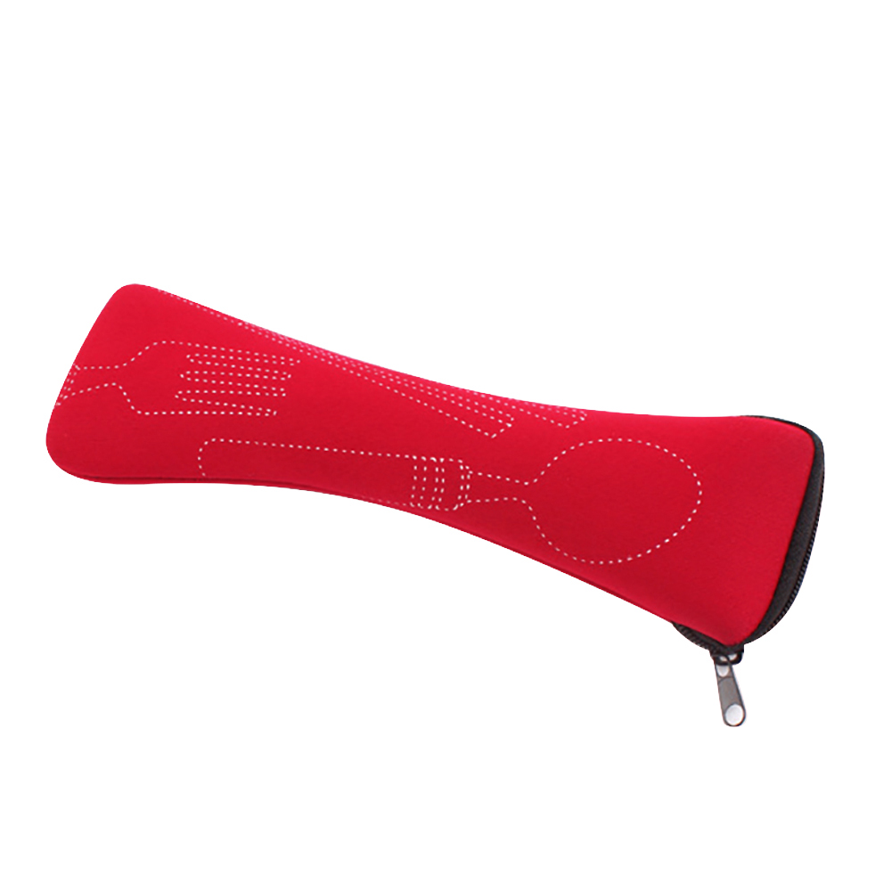 Draagbare Servies Rits Zak Outdoor Reizen Camping Recyclebaar Bestek Pouch: Rood