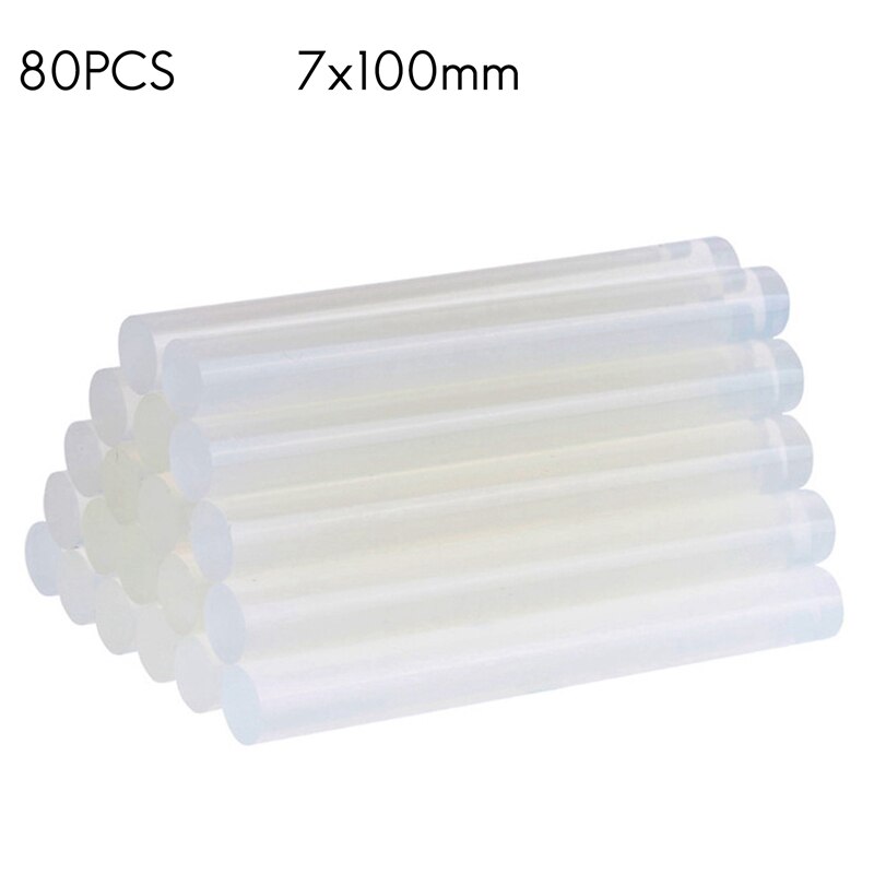 80PCS Melt Glue Stick 7X100mm Glue Stick Transparent Melt Glue Stick High Viscosity Melt Glue Stick