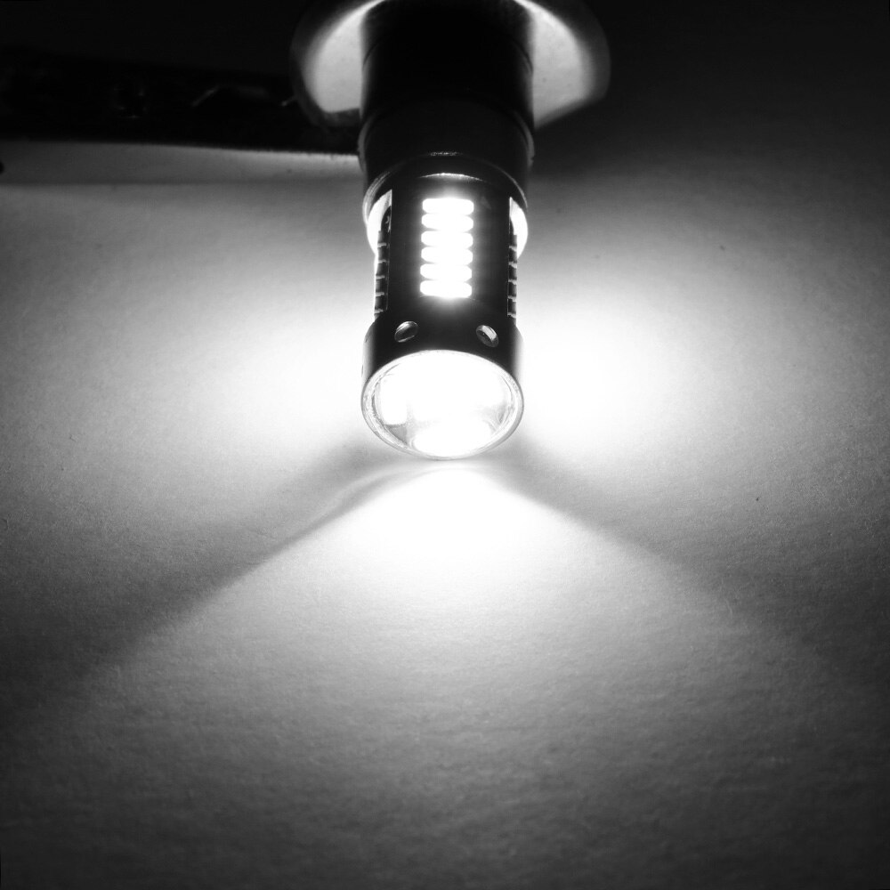 2 stk 12v dc  h1 4014 30 smd 6500k bil led forlygter kørende tågelygte pærer super lyse bil tåge lys blinklys