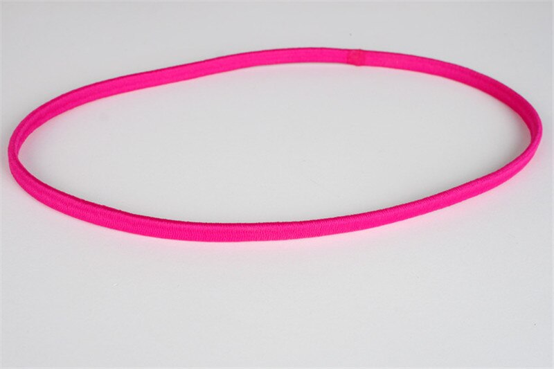 1 Pcs Vrouwen Gekleurde Zweetbandjes Voetbal Yoga Pure Haarbanden Anti-Slip Elastische Rubber Dunne Sport Hoofdband Mannen Haar accessoires: ROSE