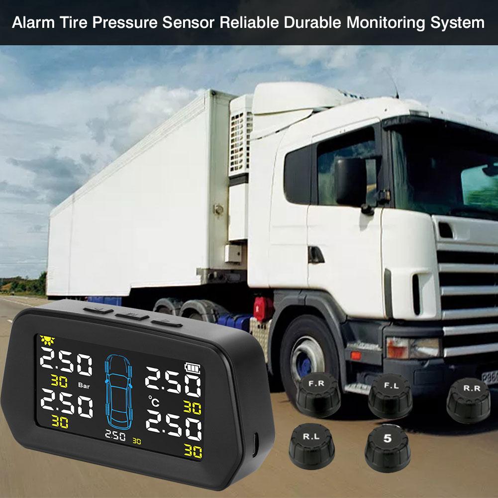 Car Tire Pressure Sensor Temperature Warning Fuel Save Car Tyre Pressure Monitor System Tyre Pressure Control TPMS for 5 Tires