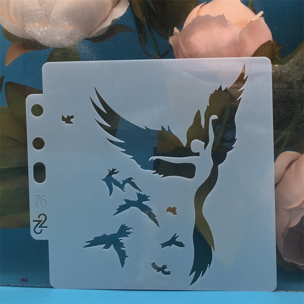 13cm Butterfly Rose Flower DIY Layering Stencils Wall Painting Scrapbook Coloring Embossing Album Decorative Card Template: H