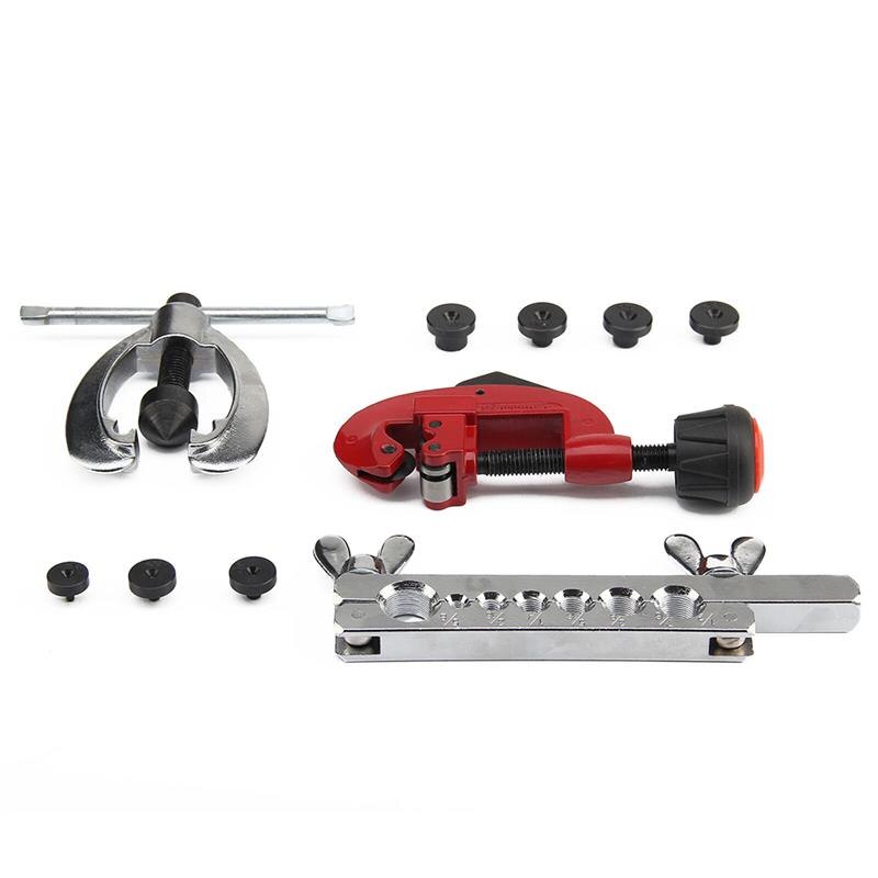 10Pcs Metric Tube Flaring Tool Brake Fuel Pipe Repair Cutting Flaring Tools Double Flaring Dies Tool Set For Refrigeration Steel